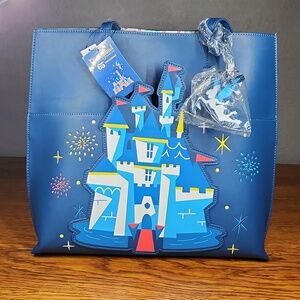 Disney Loungefly 65th Anniversary Blue Castle Tote Bag